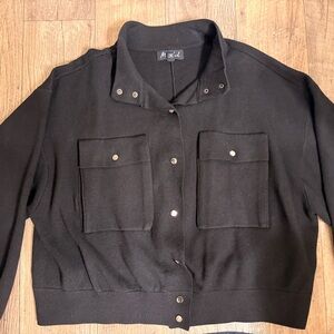 Marled Black Women's Bomber Jacket